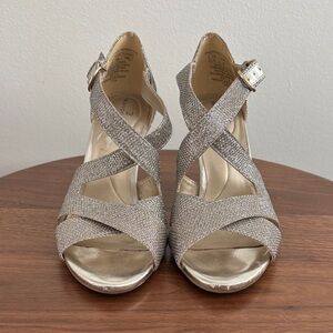 Bandolino Silver Heeled Sandals